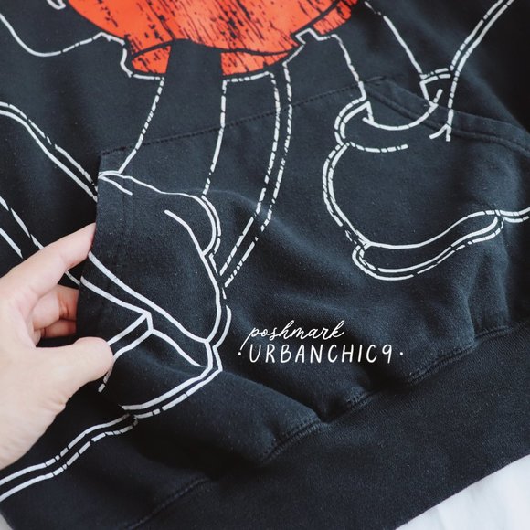 DISNEY Mickey Mouse Hoodie Sweatshirt w/ Ears Black size S - Picture 11 of 13